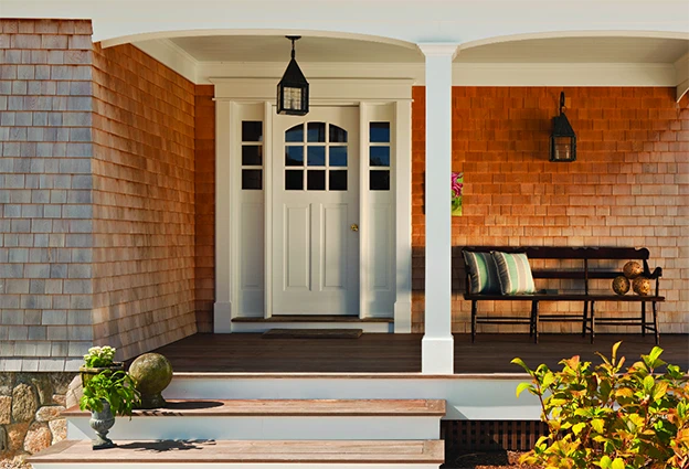 37681 sidelights paired on a exterior of a coastal home
