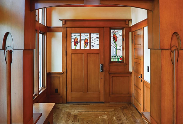 Douglas Fir door with custom glass
