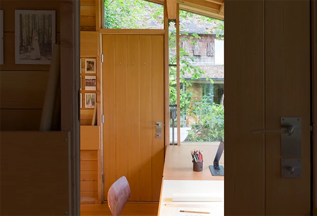 Douglas fir exterior door with v-grooves