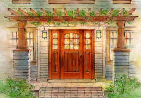 7216 door, 7217 sidelights shown in Douglas Fir