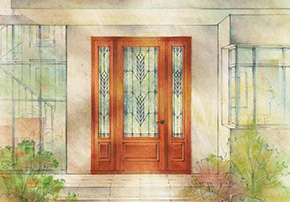 Prairiefield® - 6426 door, 6427 sidelights (8’0”) shown in Douglas Fir