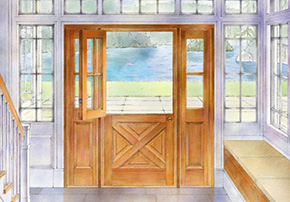 37435 Dutch door, 37720 sidelights, shown
in Douglas Fir