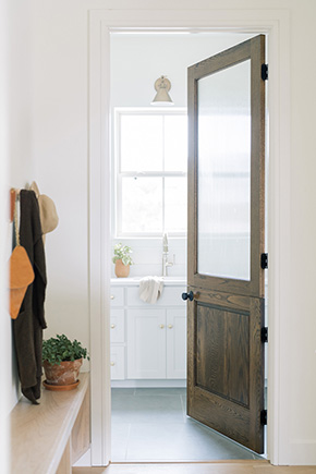 7081 dutch door shown in White Oak
