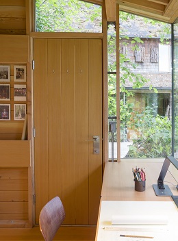 entryway with fir contemporary exterior door