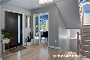 Entryway with contemporary front door