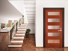 Room with Sapele Mahogany contemporary interior door
