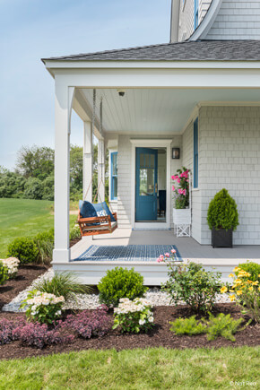 Porch with custom exterior french door