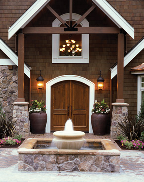 Entryway with custom alder front doors