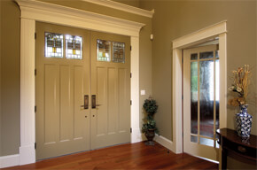 Entryway with double front doors