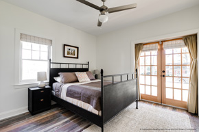 Bedroom with exterior french doors