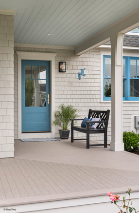 Front porch with exterior french door