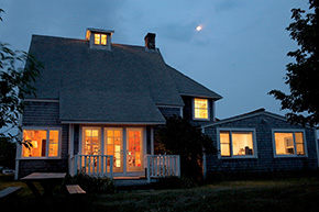 House with exterior french doors