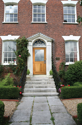 House with exterior french door