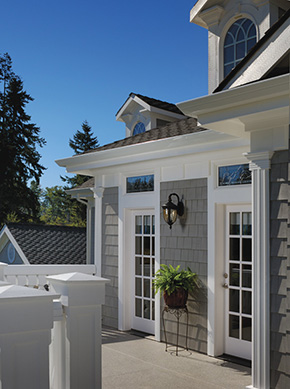 Deck with exterior french doors