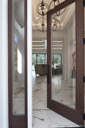 Sapele Mahogany exterior french door with sidelight