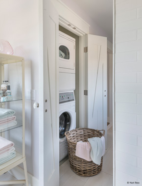 Laundry with interior barn door