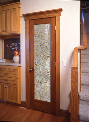 Interior french door with glass resin