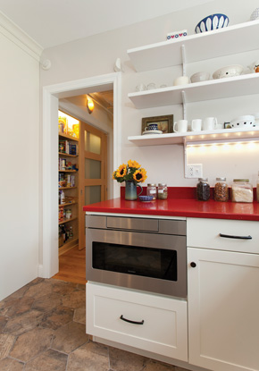 Pantry with interior french door