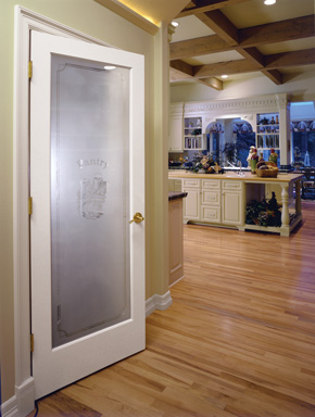 Pantry with interior french door