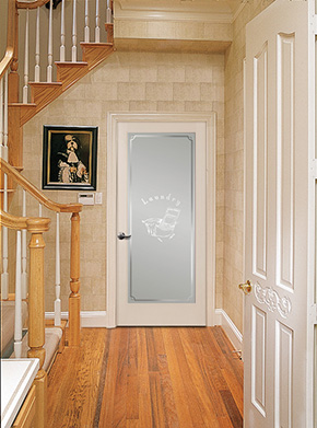 Laundry with interior french door