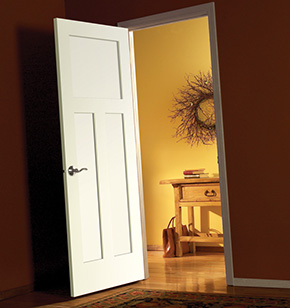 Room with interior panel door