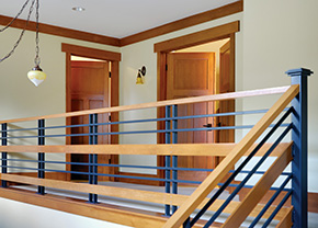 Interior wood panel doors show in fir
