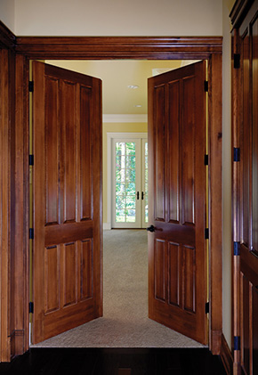 Interior double doors shown in fir