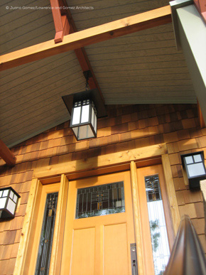Entryway with fir front door and sidelights