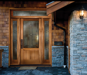 Sapele Mahogany front door with glass
