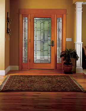 fir front door with glass