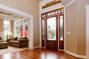 fir front door with glass