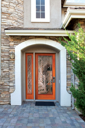 Fir entry door with glass