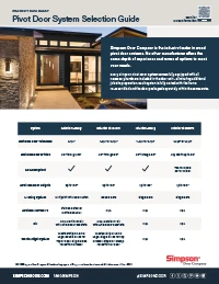 Pivot Door System
